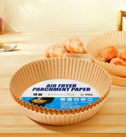   Papier sulfurisé en silicone antiadhésif approuvé pour emballage alimentaire, bol jetable pour cuisson, idéal pour friteuse à air chaud de cuisine
