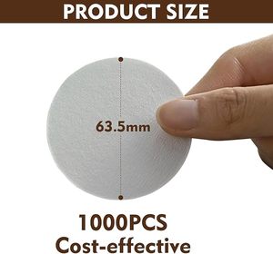 1000 filtros de café redondos desechables de papel compatibles con cafeteras <span class=keywords><strong>Aeropress</strong></span> - Product Image 2