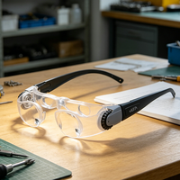 Lunettes Loupe à Bandeau Ergonomique et Durable, Cadre Acrylique Léger 50g, Double Lentilles 17/33mm, Loupe TV pour la Lecture