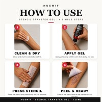 Gel de transfert pour pochoirs de tatouage Marque Privée 120ml – Formule douce et sûre à la Vitamine E – Solution longue durée pour le transfert d'art corporel