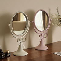 Desktop Single-sided Glass Lighted High-definition Magnifying Dressing Mirror Touch-ups Art Makeup Student Dormitory Mirror