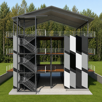Bâtiment préfabriqué multi-étages en structure acier, appartement modulaire en conteneur, immeuble résidentiel de grande hauteur