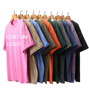 เสื้อยืดคัสตอมวอช ผู้ชาย ผ้าฝ้าย 100% คุณภาพหรู คอริบ โอ-เนค เสื้อยืดเปล่า ทรงหลวม สตรีทแวร์ เสื้อยืดโอเวอร์ไซส์สำหรับผู้ชาย - Product Image 1
