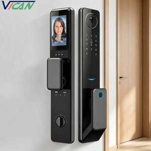Personnalisez la dernière serrure de porte intelligente Tuya WiFi avec lecteur d'empreintes digitales, sécurité numérique et caméra 1080P. - Product Image 1