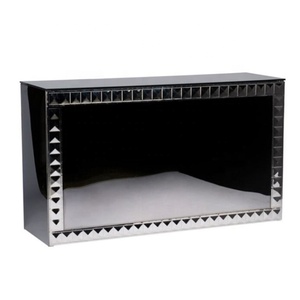 Mostrador de barra de Metal moderno, espejo dorado, diseño Rectangular, tapa de cristal <span class=keywords><strong>para</strong></span> bodas, eventos al aire libre, recepción <span class=keywords><strong>en</strong></span> casa, sala de estar - Product Image 3
