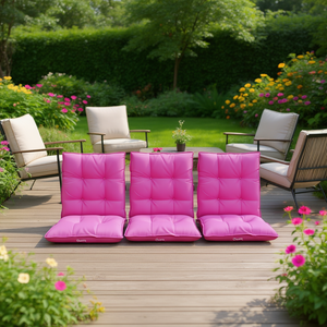 Juego de 6 Cojines Rectangulares para Sillas de Exterior Oxosh Rosa, Acolchados, Resistentes al Agua, Extraíbles, Lavables, para Uso en Todas las Estaciones - Product Image 2