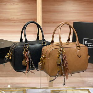 New Fashion <b>Square</b> Hand Bags Office Ladies Vintage Style Microfiber Leather Shoulder Bag Woman Handbag With Lovely Charm - Product Image 2