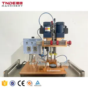 TNDE New PET PP Bottle Cover Sealer Semi automatic 4 Wheel Capping Machine Pump Round Lids screwer