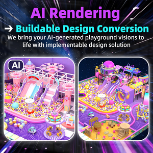 Aoleao Custom Neon Sports Trampoline Park with <b>Slide</b> Set Activity Play Zone for Kids Shopping Mall CE TUV Certified - Product Image 5