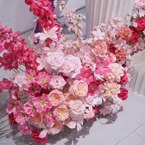 Arreglo Floral Gigante de Metal Moderno y Lujoso con Mariposas Artificiales, Fondo Rosa para Decoración de Escenarios de Bodas y Fiestas - Product Image 3