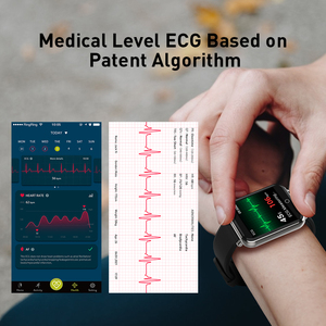Moniteur de <span class=keywords><strong>saturation</strong></span> en oxygène sanguin ECG EKG de niveau médical montre intelligente Ecg montre intelligente de sport de pression artérielle - Product Image 2