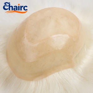 Prothèse capillaire pour homme prête à être expédiée, en stock, livraison rapide, 100% cheveux humains, base fine 0,04-0,06 mm - Product Image 1