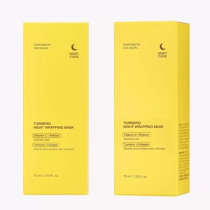 Masque de collagène hydrolysé avec logo personnalisé pour peau éclatante Acide kojique VC Masque de nuit au collagène de curcuma pour emballage pelable - Product Image 1