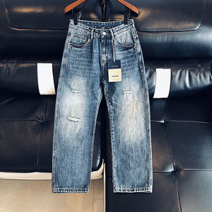 Venta al por mayor de <span class=keywords><strong>vaqueros</strong></span> <span class=keywords><strong>baratos</strong></span> de los hombres, los pantalones <span class=keywords><strong>vaqueros</strong></span> de gran tamaño, de alta calidad fina bordada Impresión de diseño de la calle de ocio de moda para los hombres - Product Image 5
