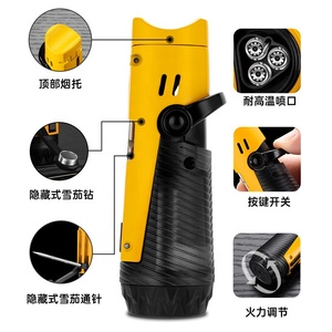 JOFI COB Windproof Metal <b>Cigar</b> <b>Lighter</b> Direct Flame Yellow Gold CB-24L2 Travel Multi Functional - Product Image 4