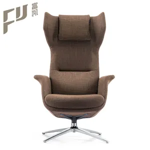 modern living room egg swivel high back velvet fabric lounge leisure chairs and ottoman for hotel restaurant