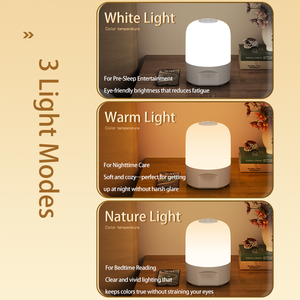 <span class=keywords><strong>Veilleuse</strong></span> tactile LED rechargeable, trois températures de couleur, protection des yeux, lampe de chevet pour chambre à coucher, lampe de chevet pour bébé - Product Image 4