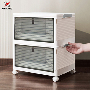 Xinhang thiết kế đơn giản trong suốt PP nhựa gấp hộp lưu trữ chống bụi Giày giá Tủ lưu trữ với hình dạng hình chữ nhật - Product Image 2