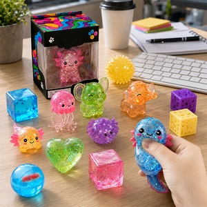 Animales de Gelatina Brillante Transparentes de TPR, Cubo de Narval, Pelota de Burbuja, Juguete Sensorial Antiestrés, Recuerdo de Cumpleaños, Paquete a Granel - Product Image 4