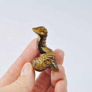 Artigianato all'ingrosso intaglio ornamenti di serpente ametista naturale quarzo rosa amazzonite artigianato di cristallo animale per la decorazione domestica - Product Image 5