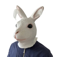 Masque intégral en latex réaliste de lapin mignon pour Halloween, Noël, fête costumée, cosplay pour adultes