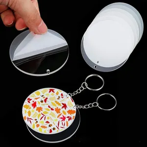 Gepersonaliseerde Maken Aangepaste Aangepaste Vorm Ronde Clear Leeg Acryl Sleutelhanger