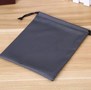 20*25Cm Black Waterproof Polyester 210D <b>Drawstring</b> Bag <b>Pouch</b> Gift Bag Promotional Use - Product Image 3