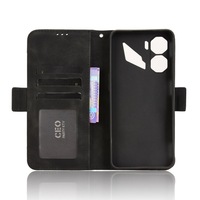 Étui en cuir à rabat Minibook en gros pour Google Pixel 9 Pro, texture veau effet peau, avec fentes pour cartes