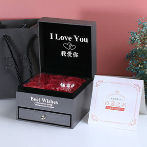 Popular embalaje de brillo de labios caja de dama de honor joyería misterio preservado flor rosa con caja de cajón de precio valioso - Product Image 2