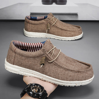 Chaussures décontractées marron MAZ Greatshoes, chaussures à enfiler pour hommes, chaussures habillées en toile, semelle antidérapante, mocassins pour hommes
