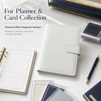 Organisateur de budget A6 personnalisé en cuir PU Saffiano de luxe, rechargeable, pour cartes, enveloppes de trésorerie et planificateur