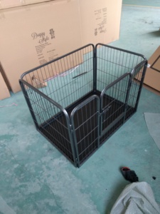 Corralito grande y resistente para perros, 4 paneles, negro, alto, valla para mascotas, perrera para ejercicio, Corralito, perrera, jaula grande para entrenamiento de perros - Product Image 6