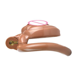 FRRK erkek plastik Chastity kafes kilit yüzükler gerçekçi klitoris şekli ile eşcinsel seks Chastity kafes oyun topu esaret erotik seks dükkanı - Product Image 6