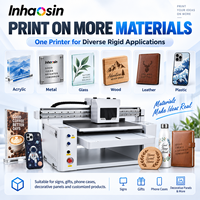 Printer UV Flatbed Industri 6090 60x90cm 1-3 Print Head Sirkulasi Tinta Putih untuk Akrilik Kaca Kayu Botol