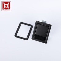Loquet à poignée encastrée sans clé, durable, noir thermolaqué, pour porte de camping-car, remorque à chevaux, générateur, ou auvent de moteur