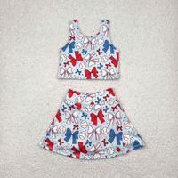 RTS Boutique Enfants Vêtements Balles Imprimer Jupes Shorts Filles Été Yoga Vêtements Soeurs Porter