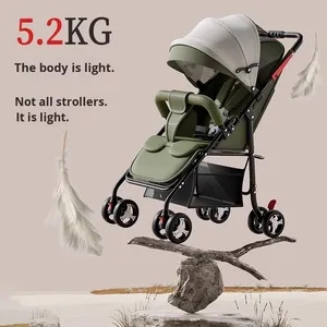 Cao Xem Trọng lượng nhẹ chuyển đổi Xe đẩy em bé có thể gập lại một chiều xe đẩy với hệ thống hấp thụ sốc cho Ngồi & nằm - Product Image 4