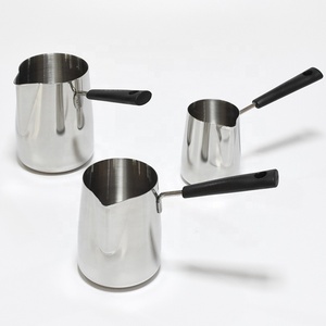 Cafetière turque en acier inoxydable 304 600ml pichet à <span class=keywords><strong>lait</strong></span> <span class=keywords><strong>Barista</strong></span> cafetière argentée avec poignée - Product Image 6