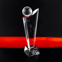 Logo personnel personnalisé et taille en cristal, trophée de golf en cristal de sport k9 pour décoration de cadeau, bon marché, vente en gros