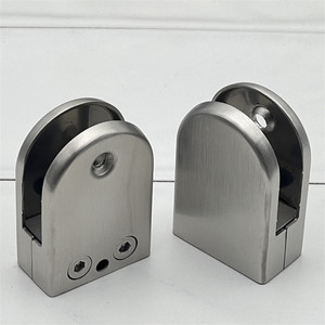 Supports de fixation ultra-plats en U en acier inoxydable 304 pour cloisons de toilettes publiques - Product Image 2