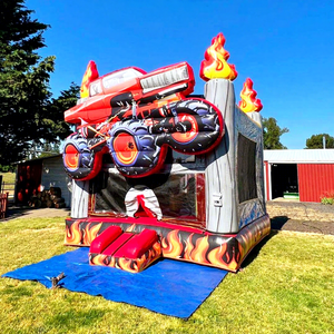 Castillo inflable 3D con diseño de monster truck, de calidad comercial, para niños, castillo hinchable para interiores. - Product Image 1