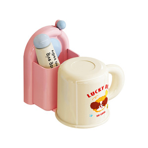 Evergym Toothbrush Cup Holder Wall Mounted Triple No <b>Drill</b> Bathroom Storage Space Saving - Product Image 2