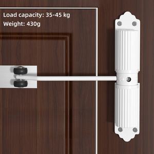 Ferme-porte automatique carré tout noir/argent, dispositif de fermeture de porte à ressort, <span class=keywords><strong>force</strong></span> réglable, convertit les portes à charnières en portes à fermeture automatique - Product Image 3