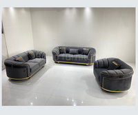 Canapé d'angle de style moderne italien de luxe pour salon, ensemble 1+2+3, revêtement en tissu pour villas, appartements, hôtels