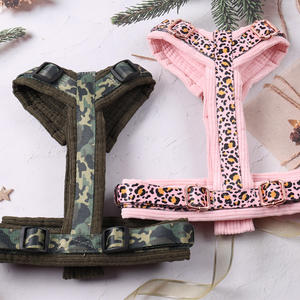 Arnês de Cão Personalizado Premium com Impressão Luxuosa, Ajustável em Corduroy, Estilo H com Fivela de Metal - Product Image 3