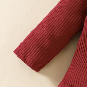 Ensemble trois pièces pour bébé en coton transfrontalier : haut à manches longues en dentelle, pantalon triangle à fleurs et nœud, ceinture pour cheveux - Product Image 4