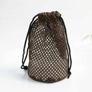 Biểu tượng tùy chỉnh in bông lưới túi thích hợp cho món quà đóng gói túi lưới với dây rút