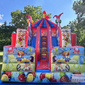 Tobogán inflable gigante de doble carril para fiestas al aire libre, castillo inflable comercial para circo. - Product Image 5