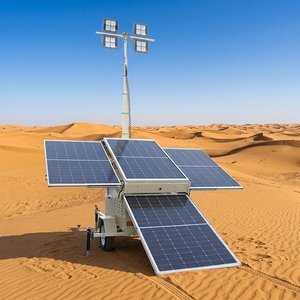 Torre de Iluminación Solar Hidráulica Móvil con 4 Paneles <span class=keywords><strong>Solares</strong></span>, <span class=keywords><strong>Precio</strong></span> de Fábrica - Product Image 1