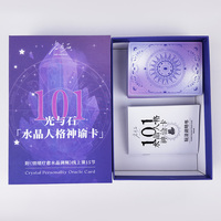 Cartes de tarot personnalisées Thriwa avec pierres et affirmations, bords arrondis, jeu d'oracle, personnalisez votre propre logo
